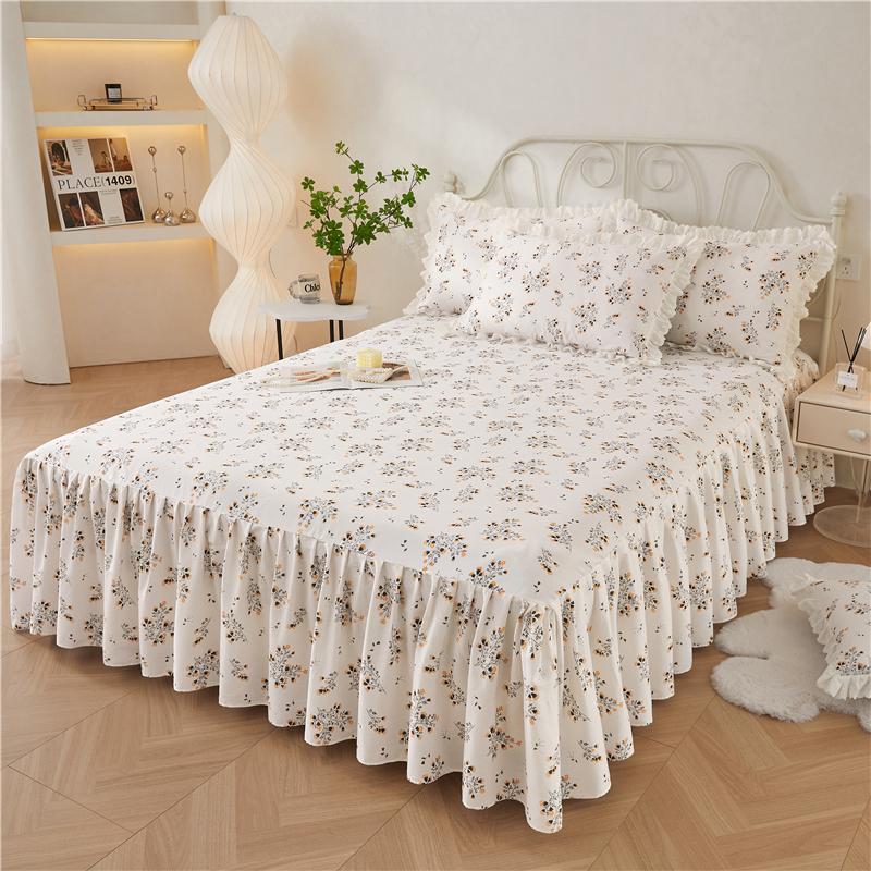 Комплект из 3 предметов с цветочным принтом, покрывало из 100% хлопка, мягкое покрывало в стиле принцессы для спальни, высококачественное покрывало с наволочками