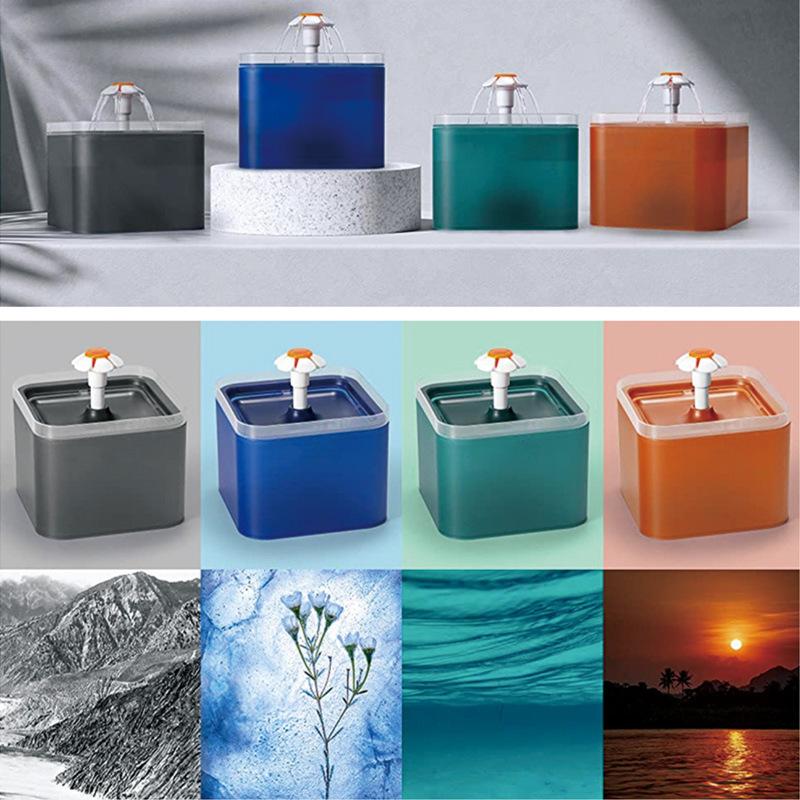 Автоматический поилка для кошек и собак объемом 2 л со светодиодной подсветкой, USB-диспенсер для воды для домашних животных с рециркуляционной фильтрацией для кормушки для домашних животных