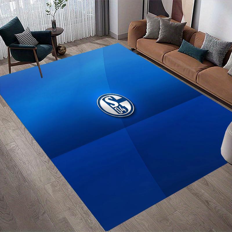FC Schalke 04 Flannel Pattern Square Carpet,Area Rug,Carpet Rug for Living Room Bedroom Sofa Playroom Decor,Non-slip Floor Mat