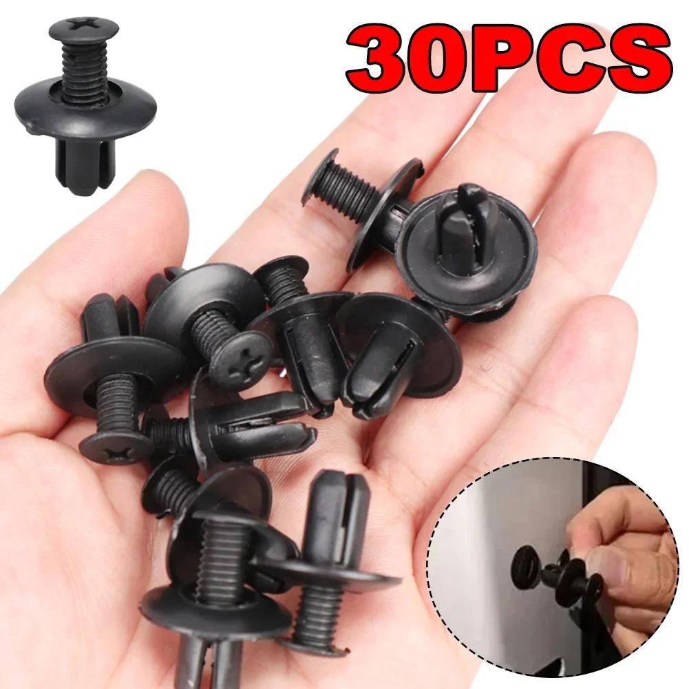 10-30pcs Auto Car Bumper Door Panel Fender Liner Nylon Clips Retainer Fasteners Clips For Honda Nissan Mitsubishi 8mm Hole