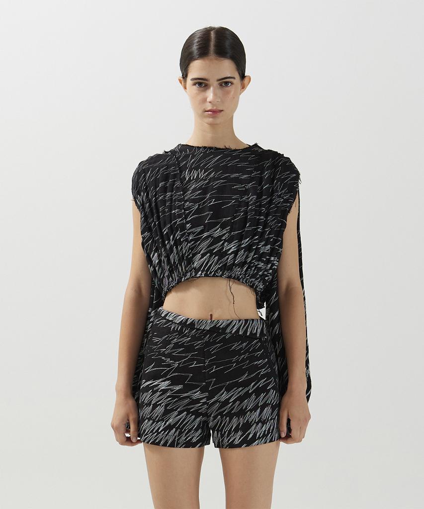 Meuameu Stitch Off-Sleeve Top