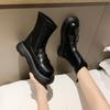 Модные легкие ботильоны однотонные на толстой платформе в британском стиле ботильоны для женщин дизайнерские роскошные осенний тренд 2025 женская короткая обувь