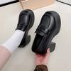 High-heeled Loafers Women's New Style Fashion Thick Heel Thick Sole Non-slip Casual Small Black Leather Shoes Mary Jane Shoes