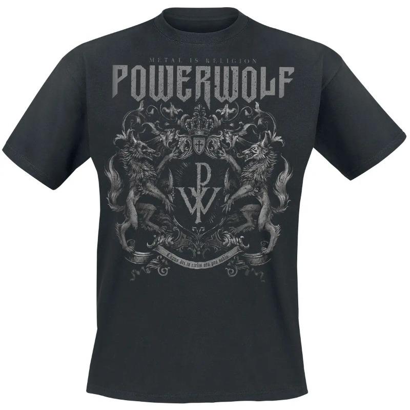 Летняя хлопковая футболка с графикой Powerwolf, унисекс, с коротким рукавом, модный бренд, роскошные повседневные ретро-топы