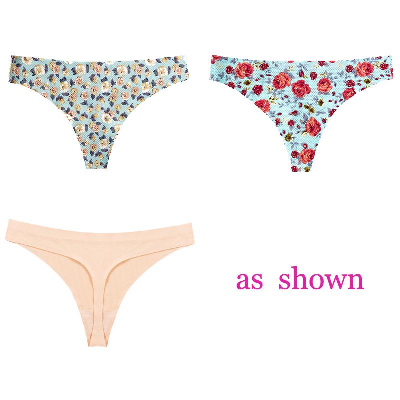 CINOON 3 шт./лот, женское сексуальное нижнее белье с цветами, соблазнительные трусики с низкой талией, стринги, дышащее нижнее белье без следов, стринги, нижнее белье