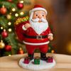 Lighted Santa Claus Figurines Resin Santa Sculpture with Gift Bag On Back Solar Powered Light Up Christmas Statue for Indoor Outdoor Holiday Decor