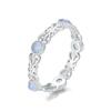 Bamoer 925 Sterling Silver Blue Round Stone Finger Ring Vine Pattern Ring for Women Elegant Jewelry Gift BSR507