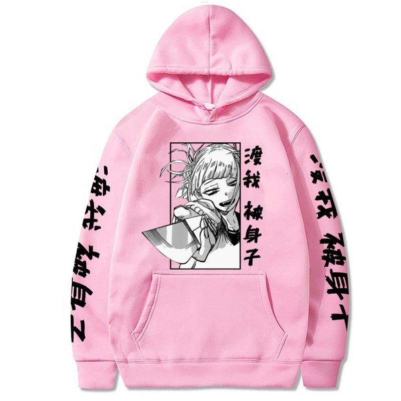 My Hero Academia Аниме с капюшоном Himiko Toga Printed Мужские и женские толстовки с капюшоном свободного покроя Уличная одежда Harajuku Унисекс Толстовка Топы