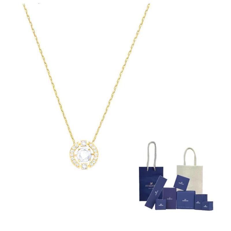 Swarovski Ожерелья с подвеской в виде бьющегося сердца из искусственного хрусталя на цепочке с покрытием из белого золота для женщин