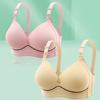 Women Bra Push Up No Steel Ring Breathable Solid Color Adjustable Strap Breast Support Back Closure Smooth Surface Lady Brassiere Female Underwear
