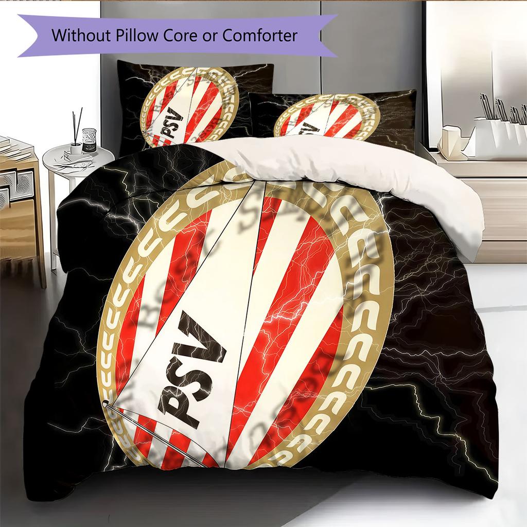 PSV Eindhoven Pattern Bedding Home Decoration Birthday Gift ( 1 duvet cover + 2 pillowcase, without core),fan merchandise.
