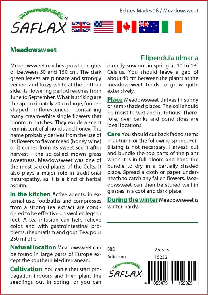 SAFLAX Garden in the Bag - Таволга - 500 семян - С субстратом в подходящем пакете-стойке - Filipendula ulmaria