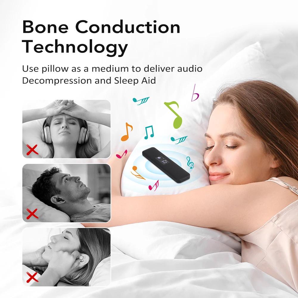 Bluetooth-динамик костной проводимости, портативный, под подушку, белый шум, помощник для сна, музыкальная шкатулка, слот для TF-карты, MP3-плеер, для сна, с таймером