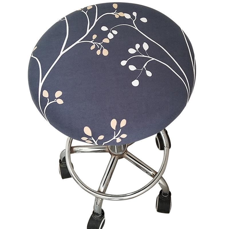 Home Stool Round Chair Cover Floral Slipcover Spandex Seat Cover Elastic Chair Bar Multicolor KTY