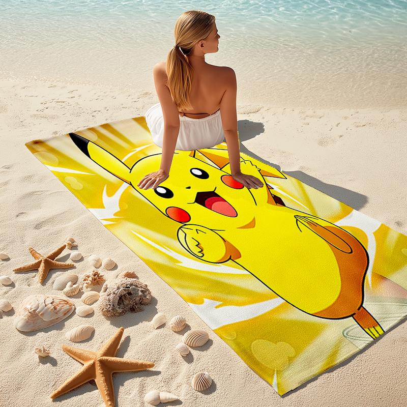 Pokémon beach towel Outdoor camping Beach towel for vacation swim Outdoor pool Absorbent bath towel