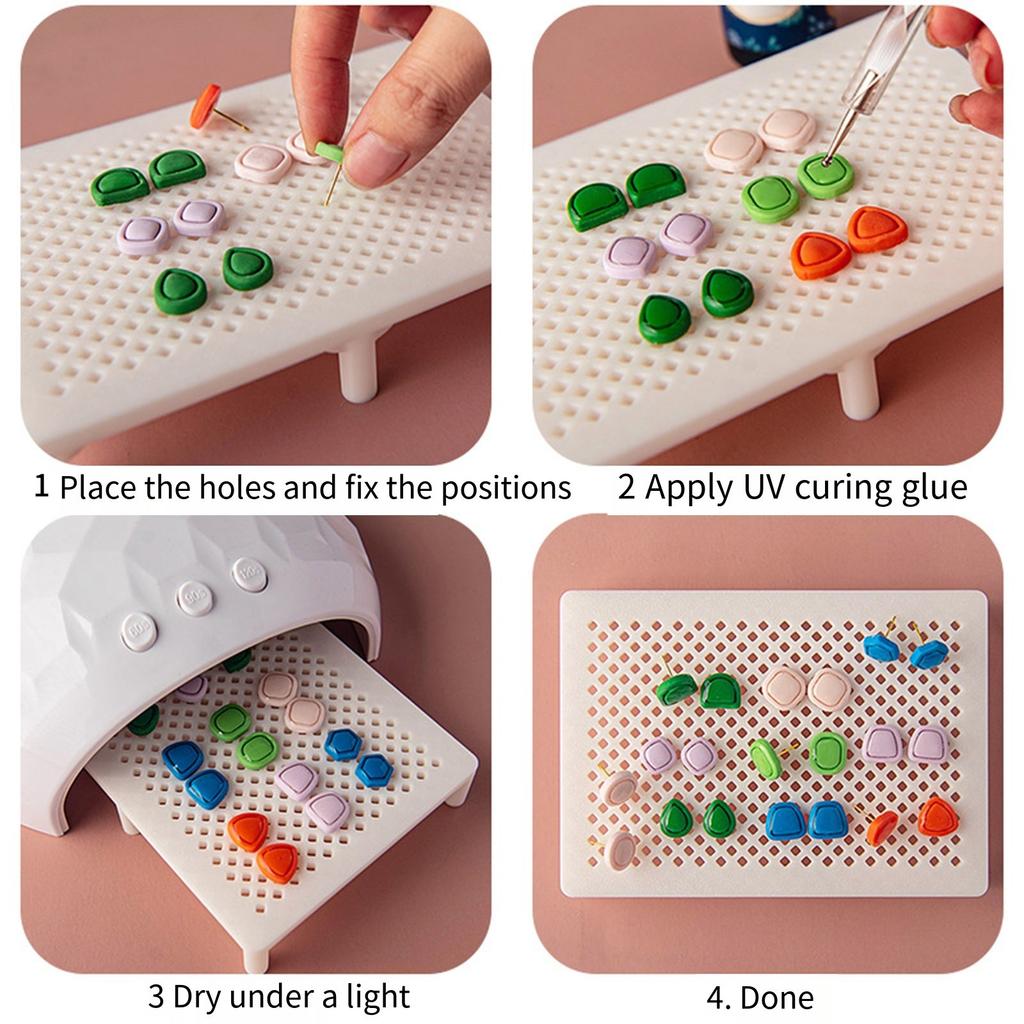 Инструмент для позиционирования отверстий для серег из полимерной глины, лампа-сушка, ручное приспособление для крафтинга для выравнивания и надежной поддержки