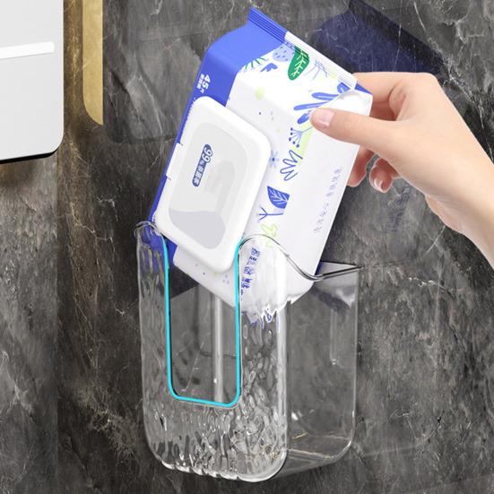 2 шт. коробка для влажных салфеток для ванной комнаты, настенный прозрачный водонепроницаемый большой вместительный противоскользящий органайзер для кухонных салфеток, держатель для туалетной бумаги