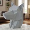 3D Printed Wolf Head Ornament Red Christmas Hat Statue Sculpture Home Office Desktop Trailer Coupling Cover Decoration