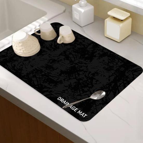 Коврик для сушки посуды для кухонной стойки. Нескользящий абсорбирующий коврик для слива. Экологичный термостойкий коврик для сушки посуды для раковин.
