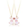 2pcs/set Enamel Bunny Heart Pendant Zinc Zinc Alloy Rabbit Necklace Best Friend Magnetic Necklace  Friendship