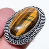 Tiger Eye Handmade 925 Sterling Silver Jewelry Ring Size 9 F0h04