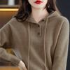 Women Retro Pullover Female Knitted Sweater 2022 Autumn and Winter Korean Long-sleeved High-end Hooded Female Clothes Button