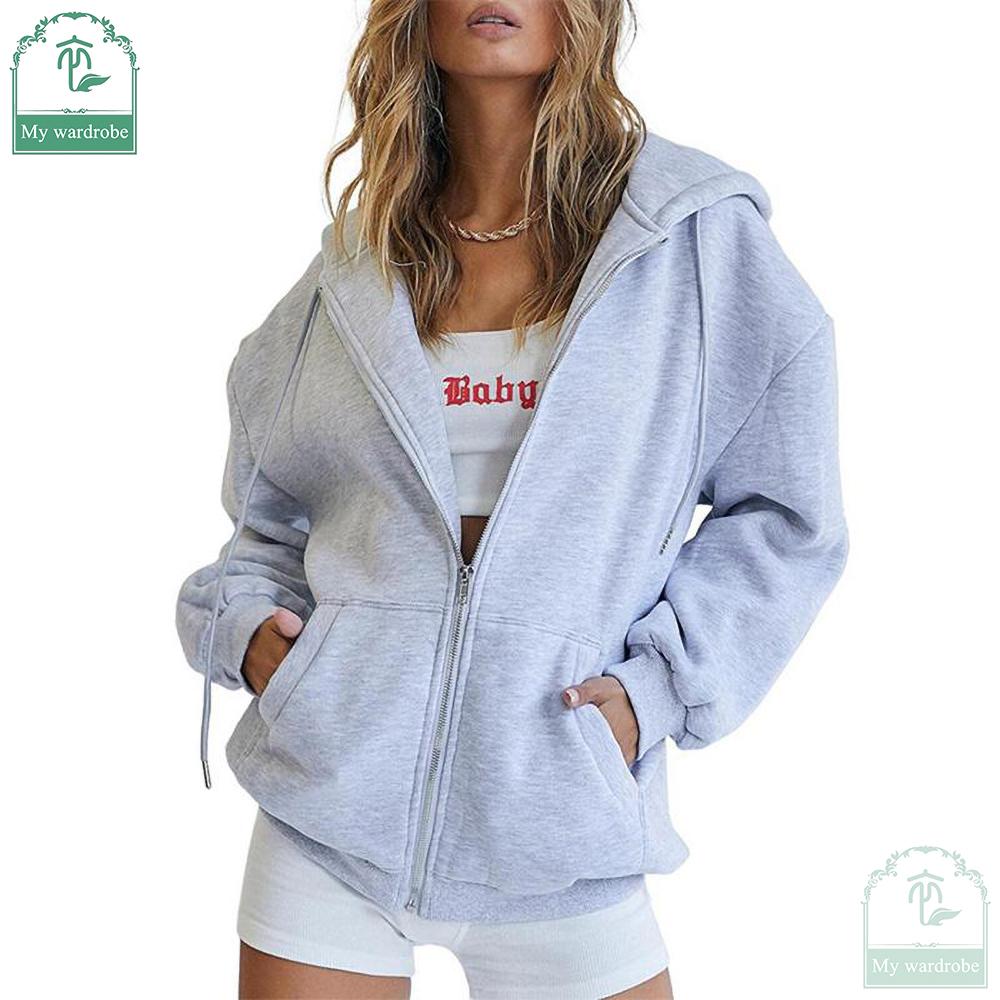 My Wardrobe Authorization, женские милые толстовки, осенняя куртка для девочек-подростков, толстовки большого размера, повседневная одежда на шнурке, толстовка на молнии с карманом