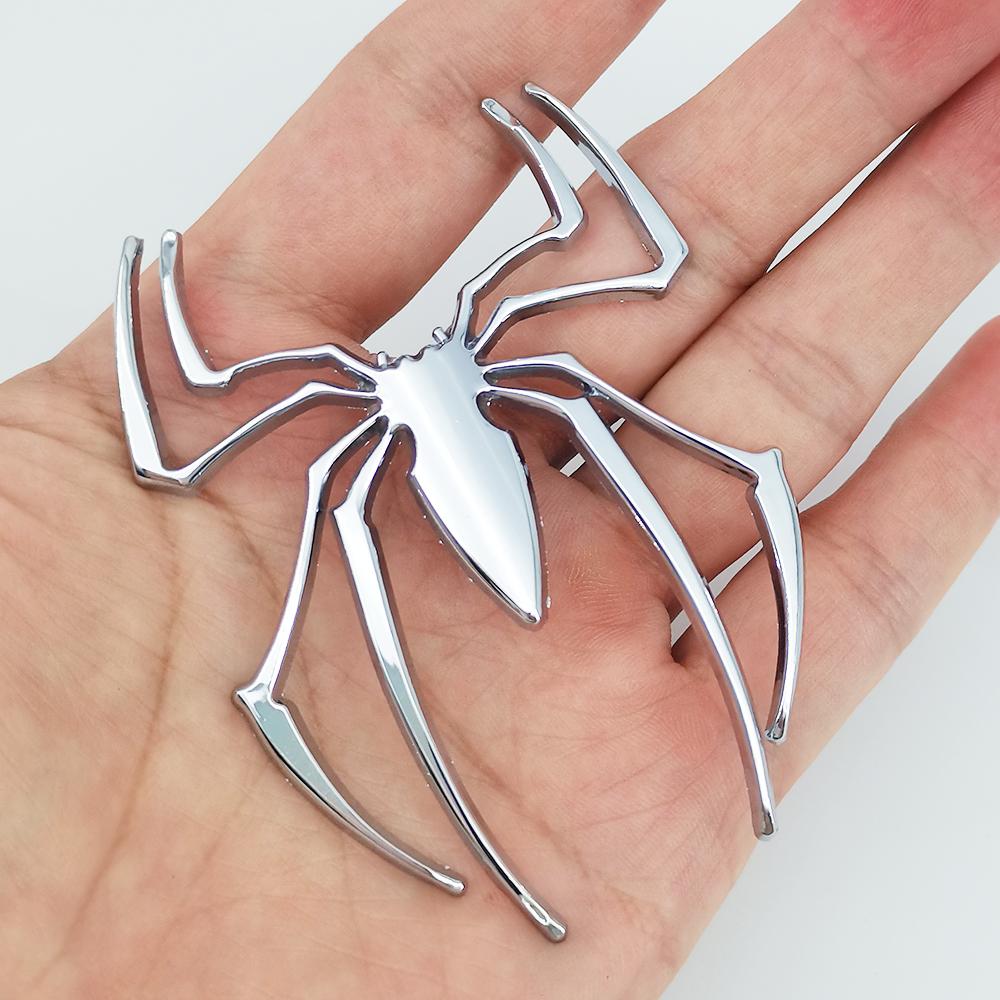 Universal 3D Metal Car Stickers Spider Logo Emblem Chrome Black Red Gold Badge Decal Auto Styling Sticker Exterior Accessories