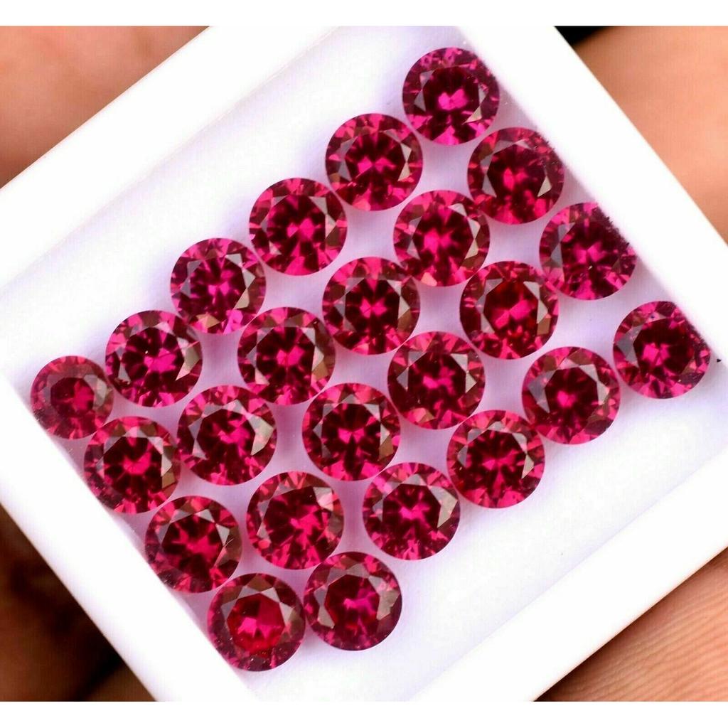 20 PCS Natural Red RUBY Round Cut 12 Ct Loose Gemstone Lot Ring Size