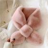 Plush Comfortable Neckerchief Imitation Rabbit Fur Scarf Korean Style Wraps Women Cross Scarf