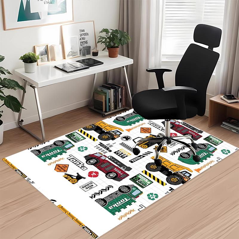 Truck Printed Carpet, for Office Chair Living Room Bedroom Kitchen Room Decor Gifts.