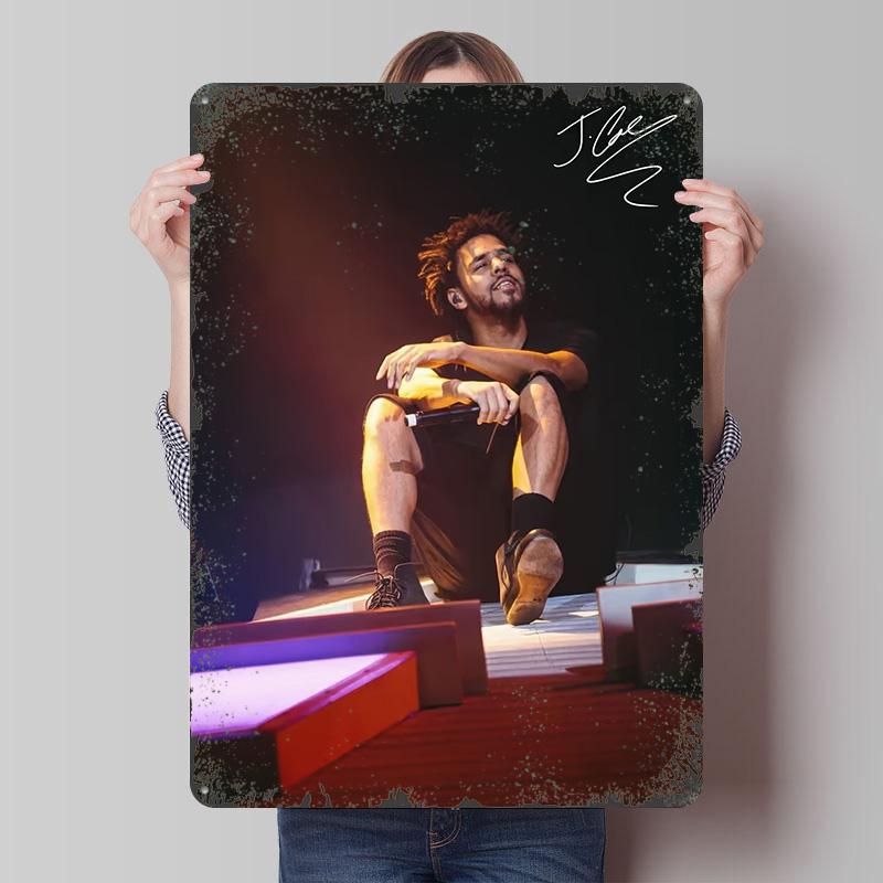 J Cole Tin Plaque Poster Customized Wall Art Retro Vintage Metal Signs for Man Cave Coffee Bar Accessories House Decor Room Men