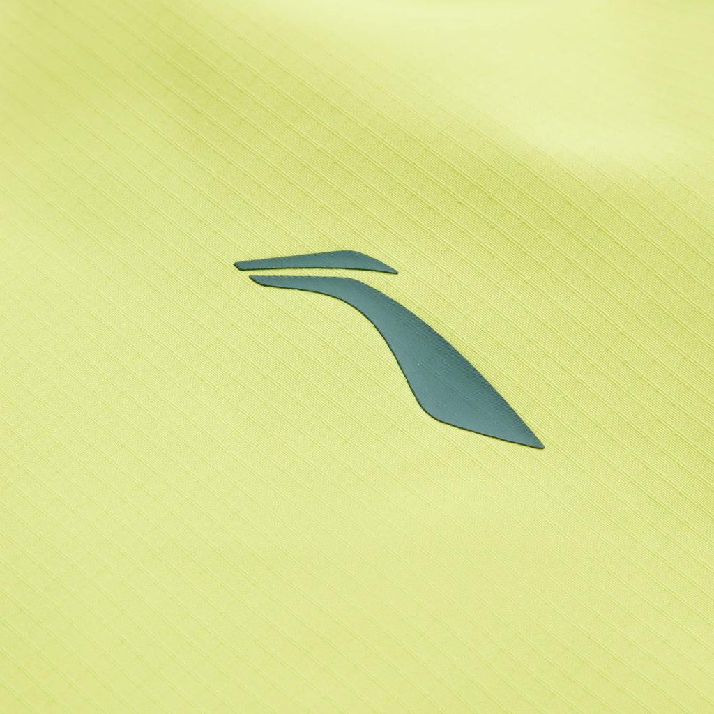 Li-Ning Удобная повседневная водонепроницаемая трехмерная флисовая подкладка с капюшоном на молнии ветровка мужская верхняя одежда желто-зеленый AFDU089-9