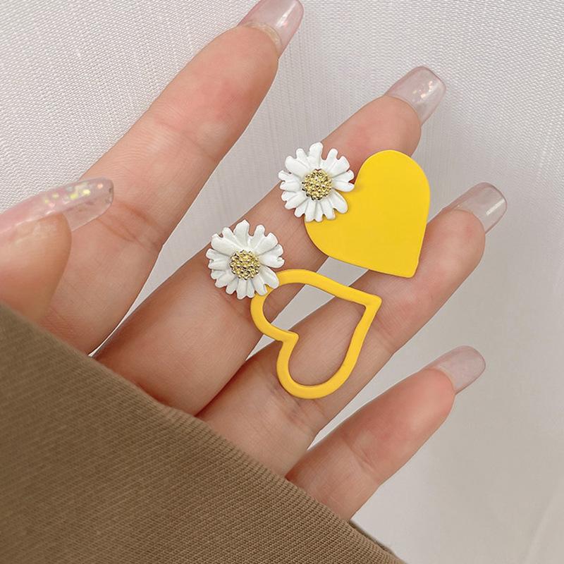 Маленькие свежие желтые серьги-пусеты с сетчатыми цветами, летние милые серьги-пусеты в стиле легкой роскоши, отпускной стиль, высококлассные серьги