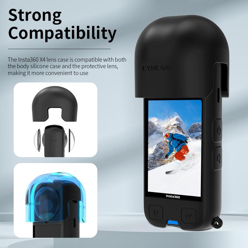 Insta360 X5\X4 Accessories Silicone Case Protective Cover Lens Cap Screen Protector Mini Protective Case For Insta 360 X 4 \X 5