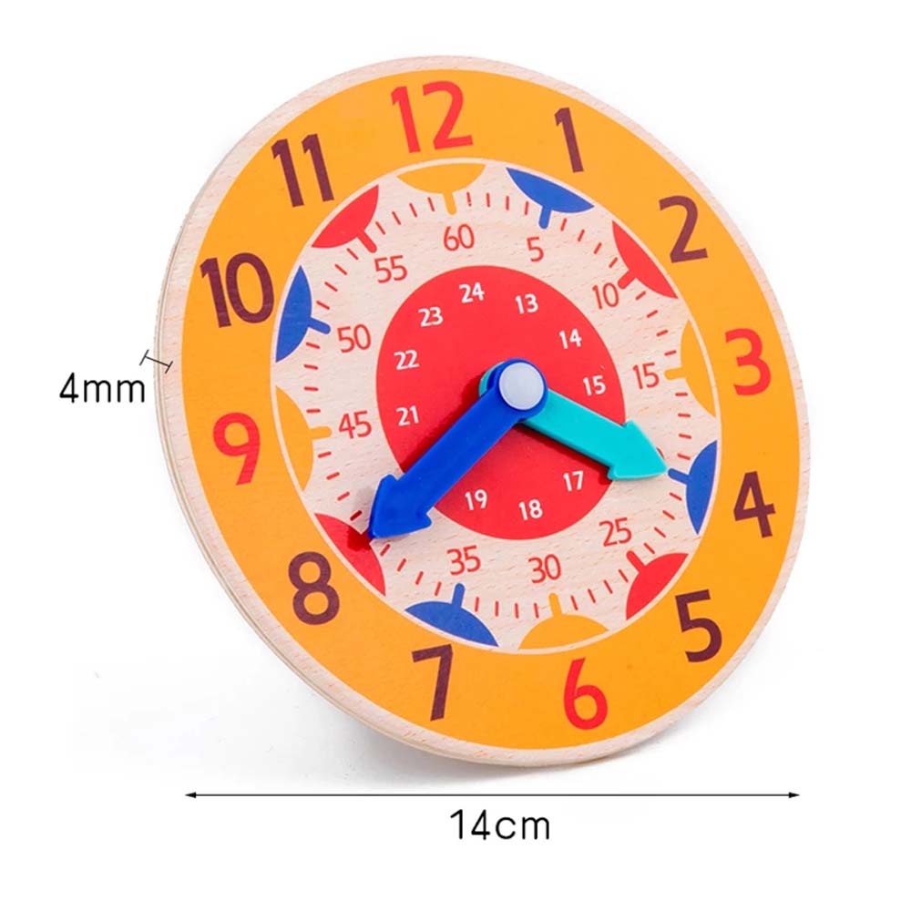 Teaching Hour Minute Second Cognition Learning Clock Kids Time Enlightenment Wooden Clock Toys