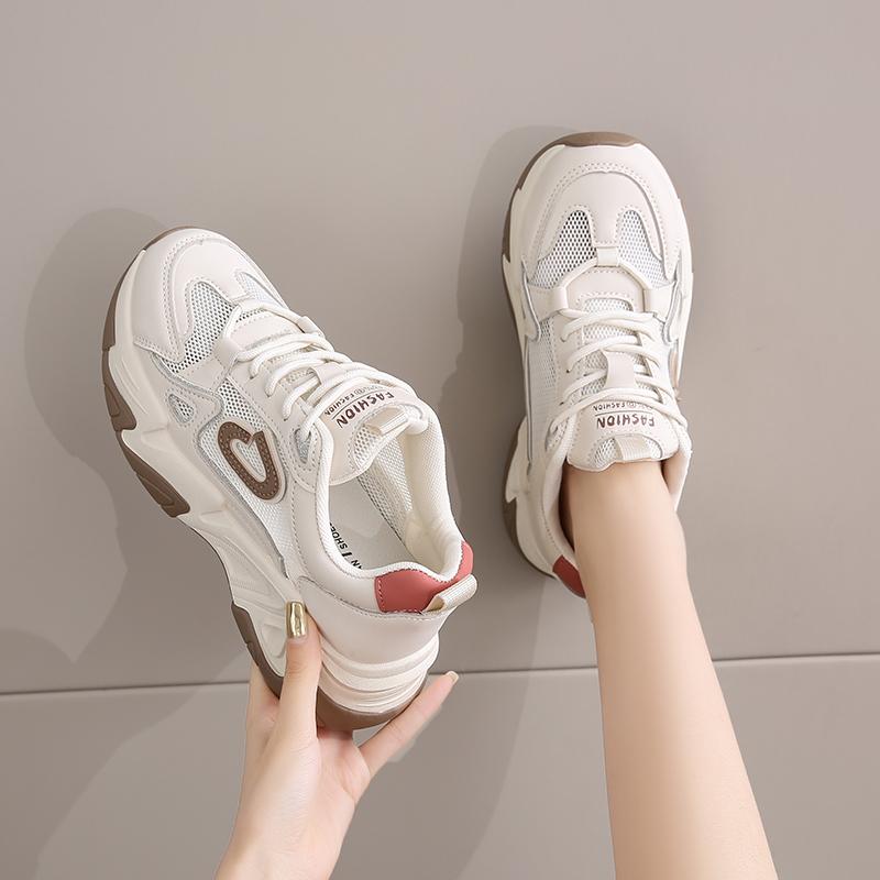 CRLAYDK Chunky Sneakers for Women Mesh Summer Casual Lace Up Shoes Platform Walking Tennis Wedge Sports Trainers for Lady