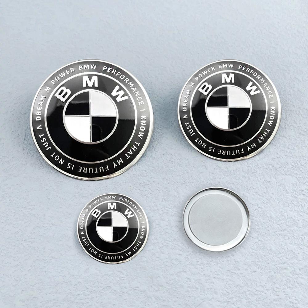 50th anniversary 74mm/82mm/45mm car Front Hood Emblem Rear Trunk logo steering wheel cover for mini BMW auto accessories