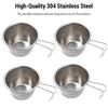 Sierra Cup Tea Coffee Sets of 4 Stainless Steel with Folding Handle 30ml and 70ml Options Perfect for Travel Camping