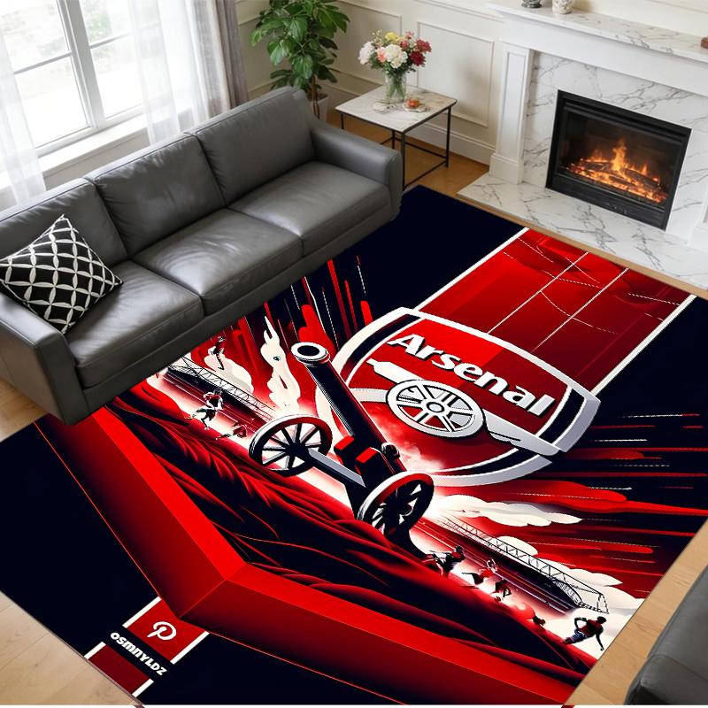 Anti‑Slip Crystal Velvet Floor Rug, Arsenal Design Carpet for Indoor Living Bedroom Home Decoration