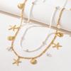 2 Pcs Boho Style Seashell, Starfish & Pearl Decor Waist Chain For Women
