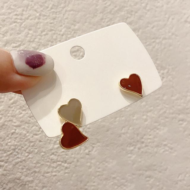 Рождественские серьги-гвоздики с красным цирконием и кристаллами в форме сердца для женщин, рождественские серьги-бантики для девочек, новогодние праздничные украшения