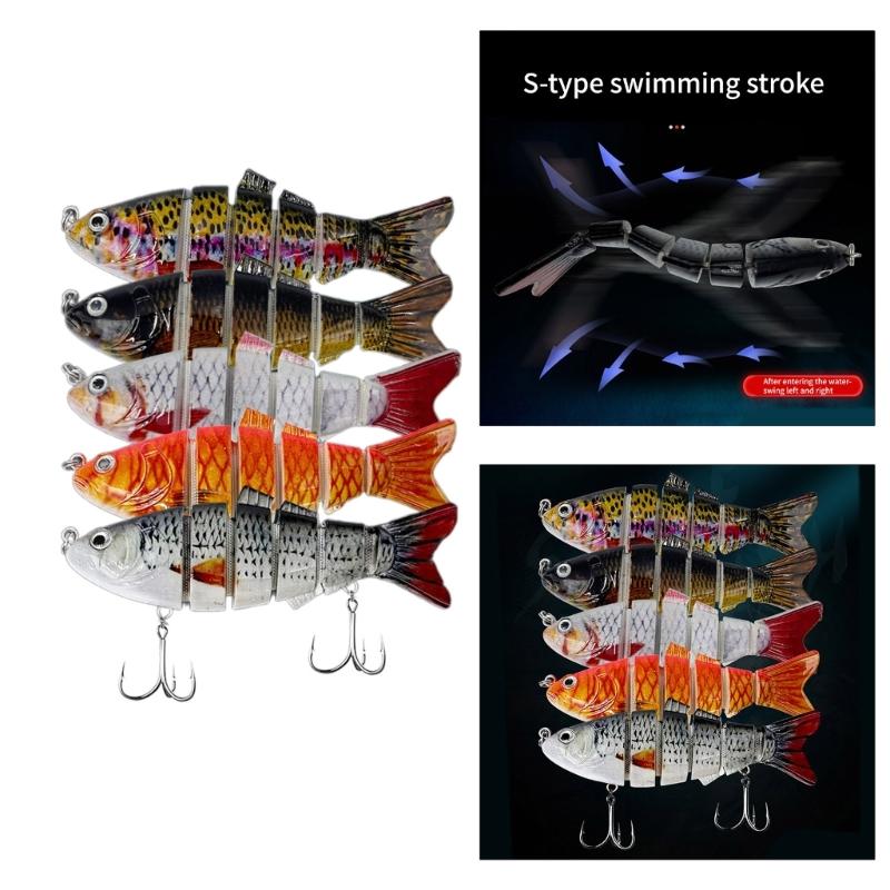 5 Pcs Multi Jointed Swimbait Fishing Lures Sea Fishing Tackle Roachs Lures
