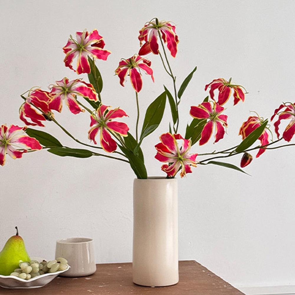 Creative Prop Use Artificial Flower Gloriosa Lily Lifelike Texture