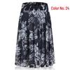 Women's Summer Floral Ice Silk Pleated Skirt - Mid-Length with Elastic Waist