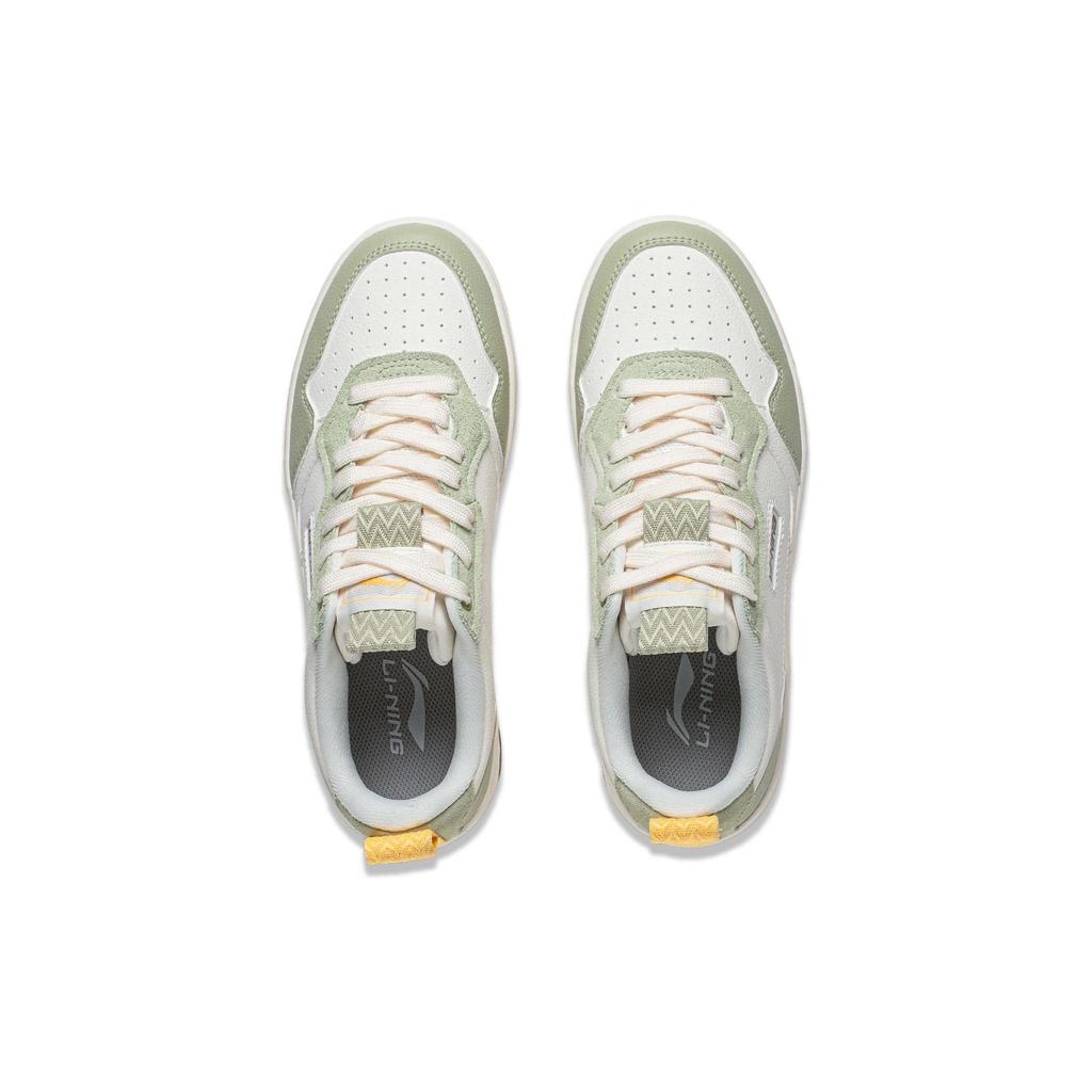 Li Ning Star Candy Противоскользящие Амортизирующие Низкие Скейтбордические Кроссовки Женские Зелено-Белые AGCT472-3