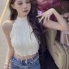French Chic Hot Girl Summer Elegant Base Layer Knitted Camisole Women's Inner Vest Designed Sleeveless Short Top