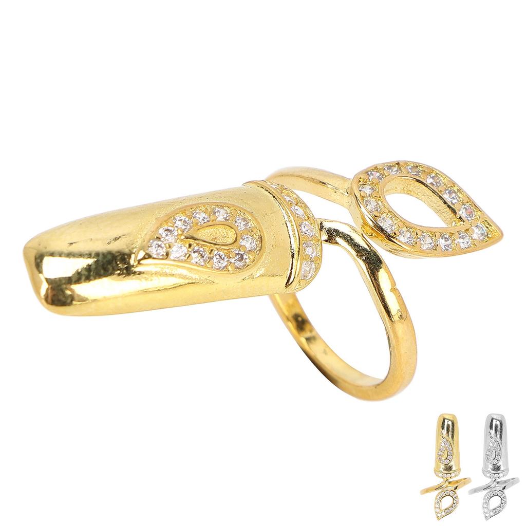 Креативные кольца в форме ногтей, персонализированные модные открытые кольца, украшения со стразами, украшения на кончики пальцев