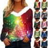Long Sleeve Shirts For Women Cute Tops Christmas Prints Tees Blouses Casual Plus Size Basic Tops Pullover