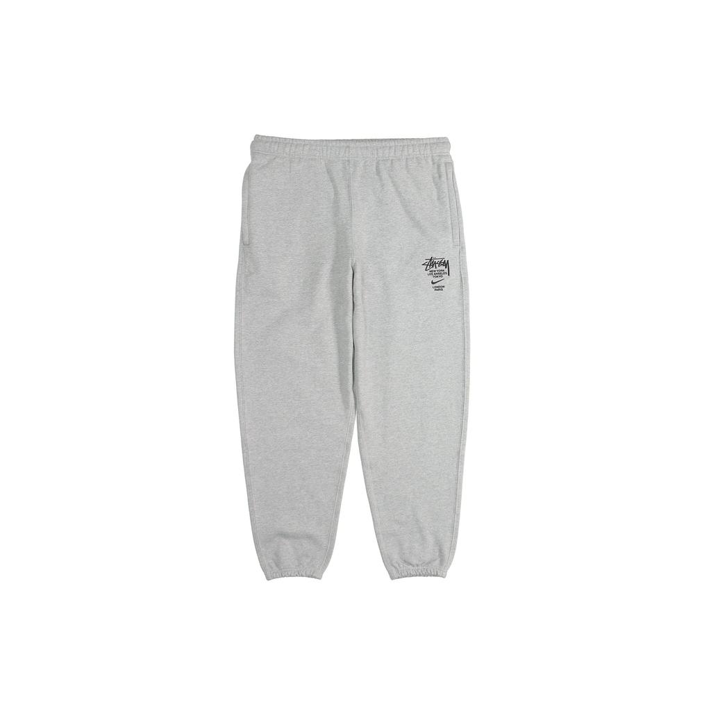 Stussy X Nike Co-Branded Fleece-Lined Casual Long Knit Sweatpants Unisex Bottoms Grey DC4228-050